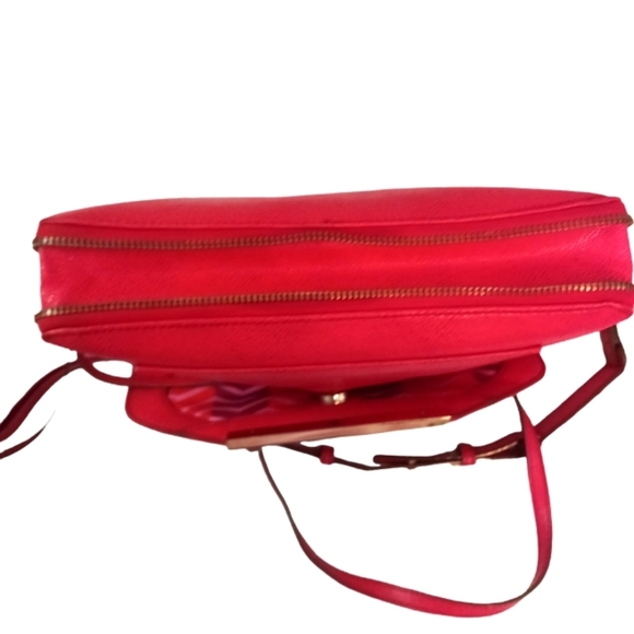 Stella & Dot Red Pebbled Leather Crossbody Bag - Picture 5 of 13
